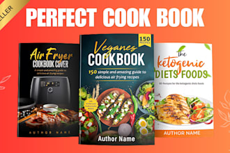 write high quality food recipes, cookbook, recipe book, design book cover, ebook