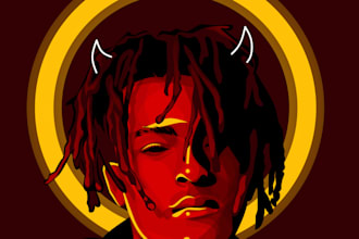 draw your photo with my art style red devil