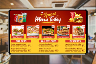design modern menu restaurant menu digital menu screen board