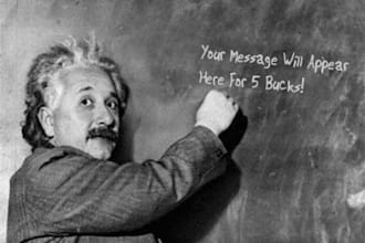 place your message written on the board by Einstein