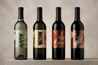 design premium luxury wine logo and elegant bottle label