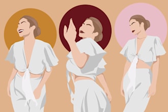draw a faceless minimalist illustration digital portrait