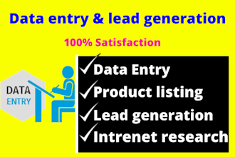 do accurate data entry web research and lead generation