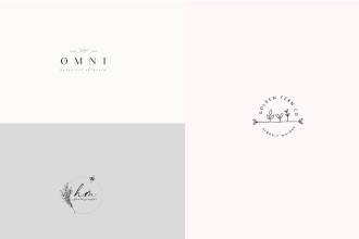 hand drawn minimalist botanical logo for you