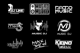 design typography band music or dj logo