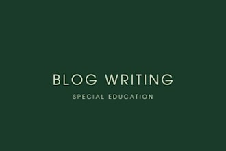 write blog or articles about special education