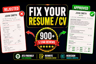 rewrite, edit and design a professional ats resume or CV