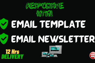 design responsive HTML email template, newsletter, mailchimp email template