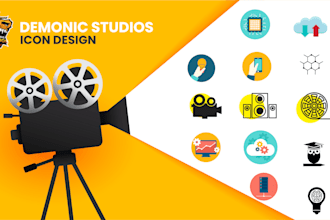 design minimal mobile app icons and website icons