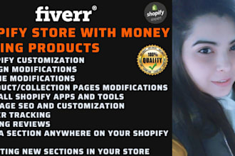 create shopify website with money making products