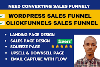 build wordpress landing page, clickfunnels sales funnels
