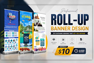 do roll up banner design, retractable pull up banner for you