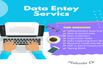 do excel data entry jobs, web research and copy paste job