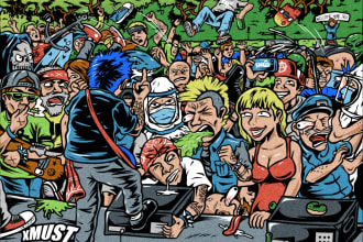 make an crazy cartoon for your pop punk album,single cover
