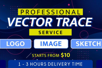 trace, convert and redraw any logo or image into vector