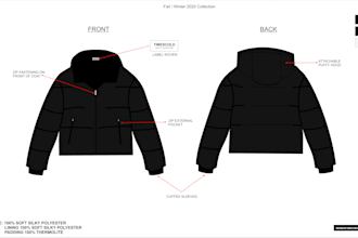 design technical flat sketch or tech pack