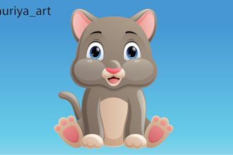 draw cute pet cartoon in 24 hours