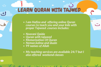 be your online quran tutor or teacher, online lessons,qirat