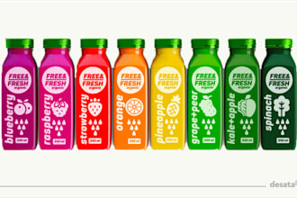 design modern beverage labels and bottle packaging