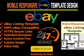 design responsive ebay listing html template