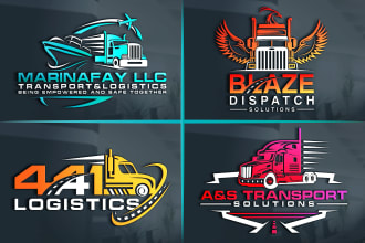 do transport logistics trucking transportation and dispatching logo