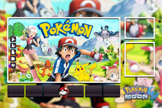 create a pokemon overlay, layout, thumbnail, pokemon logo