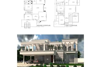 make 3d model of house elevation