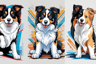 draw your dog and cat into cartoon portrait