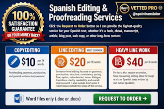 edit and proofread your spanish book, ebook or manuscript