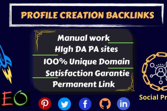 do high quality dofollow social profile creation backlinks