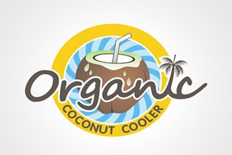 design organic coconut cooler logo