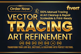 vectorize, redraw and convert any logo, image or ai design to vector