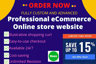 design a professional ecommerce website for  your business online store