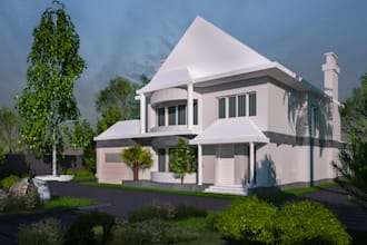 design real estate 3d architectural visualization exterior rendering ,building