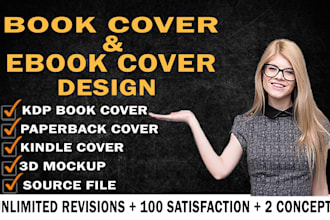 do professional book cover design, ebook cover with 3d mockup