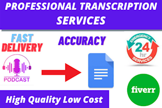 do podcast transcription, youtube, interview, video and webinar transcription
