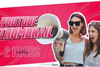 design eye catchy 2 youtube thumbnail within 2 hours