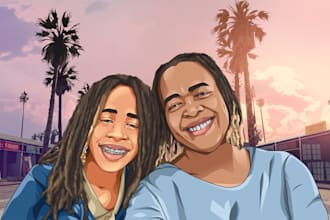 draw amazing gta style cartoon portrait from your photo