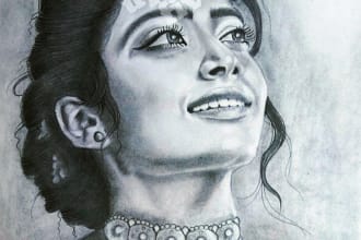 handmade beautiful realistic pencil portrait sketch art by your reference photo