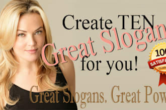create 10 catchy taglines or slogans for your business