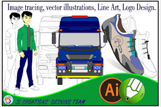 trace or draw vector and logo using coreldraw or illustrator