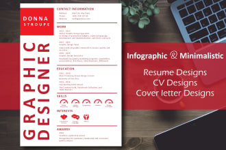 design resume, CV, and cover letter template for you