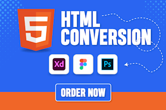 convert PSD to html figma to html xd to html sketch to HTML