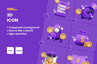create trendy 3d icon and illustration for web or apps