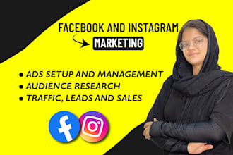 setup facebook marketing, fb advertising, instagram ads with fb ads campaigns