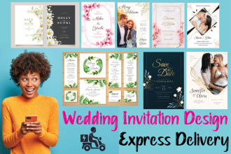 design a wedding card or invitation card for any event