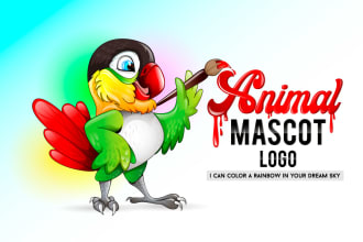 do creative animal mascot, cartoon logo and illustration