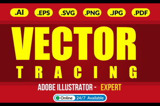 do vector tracing logo, vectorize image, line art, vector art