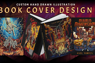 custom hand drawn artwork for book cover design