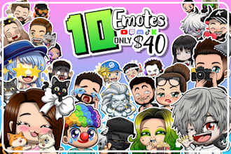 make custom emotes for twitch, discord, youtube, tiktok and kick emojis